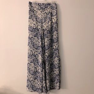 Truth Size Medium Palazzo Pants Blue & White Print